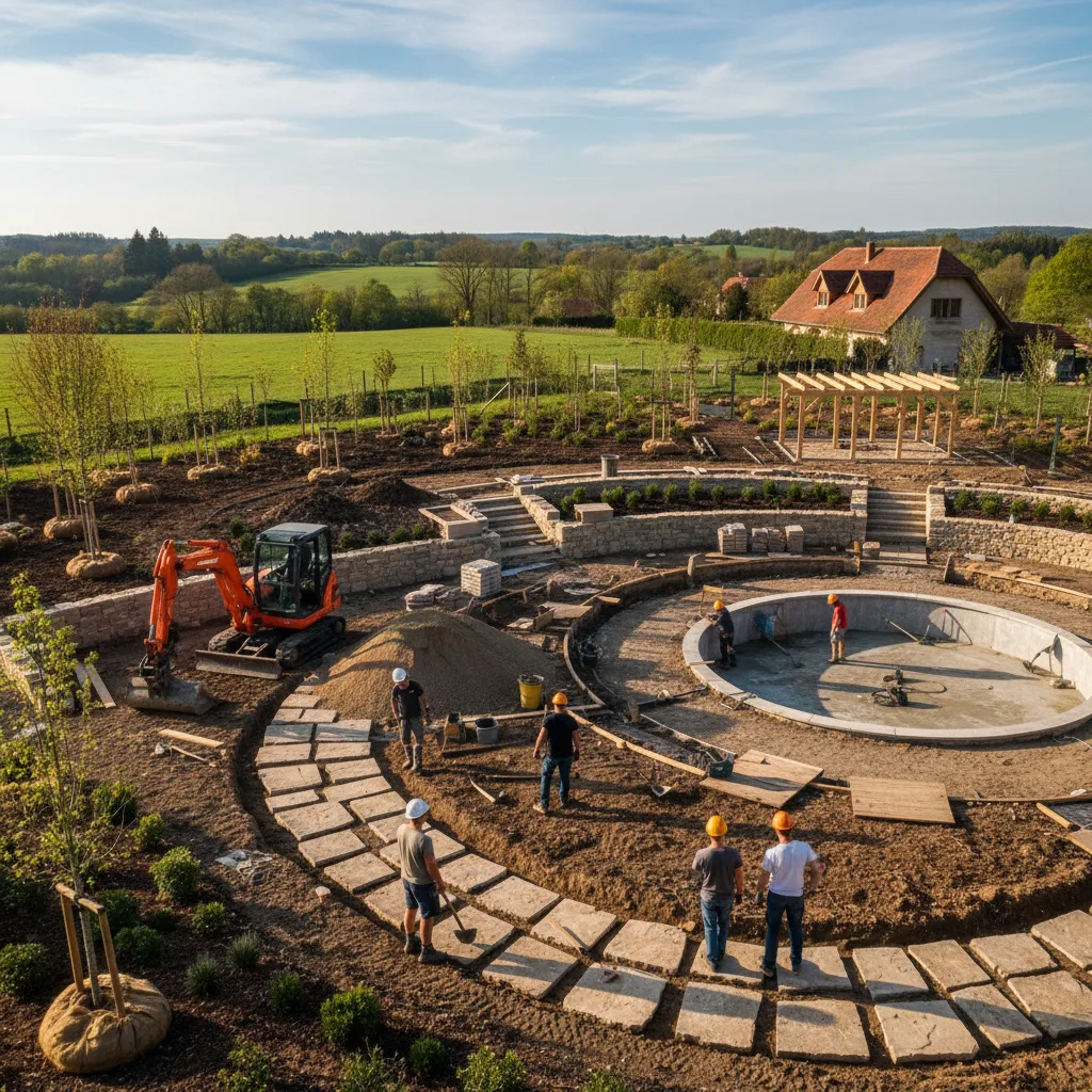 Garden being built